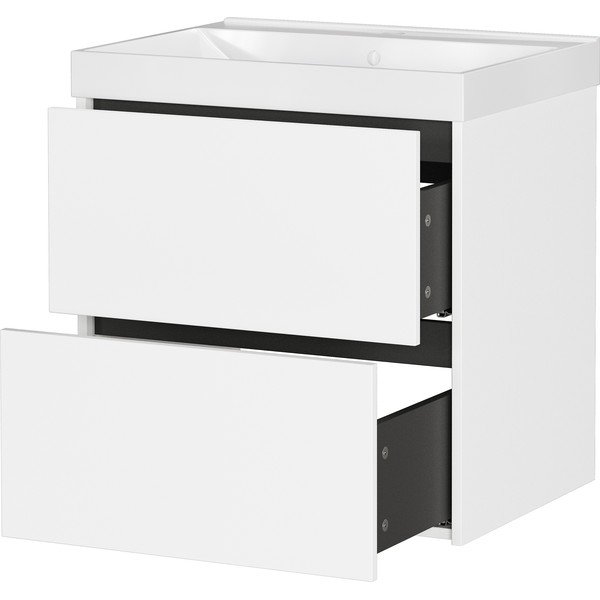 Baltos spalvos matinis pakabinama spintelė po kriaukle 61x65 cm Bodera – Germania-image-4