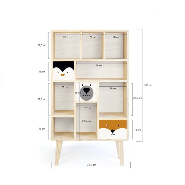 Balta knygų lentyna Little Nice Things Animals-image-2