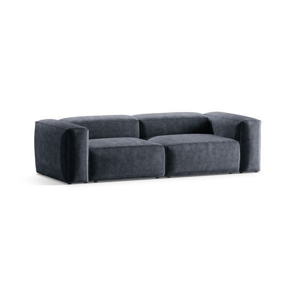 Pilkai mėlynos spalvos iš kordinio velveto sofa 264 cm Bergamo – Cosmopolitan Design-image-1