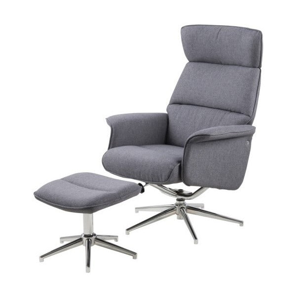 Tamsiai pilkas atlošiamas fotelis su atramomis kojoms Actona Alura