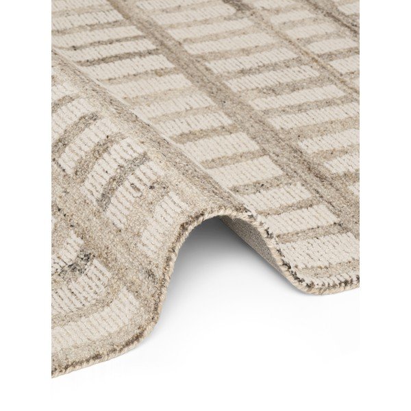 Rankų darbo kreminės spalvos iš vilnos kilimas 80x150 cm Boho 1.0 Linara – Vikosa-image-4