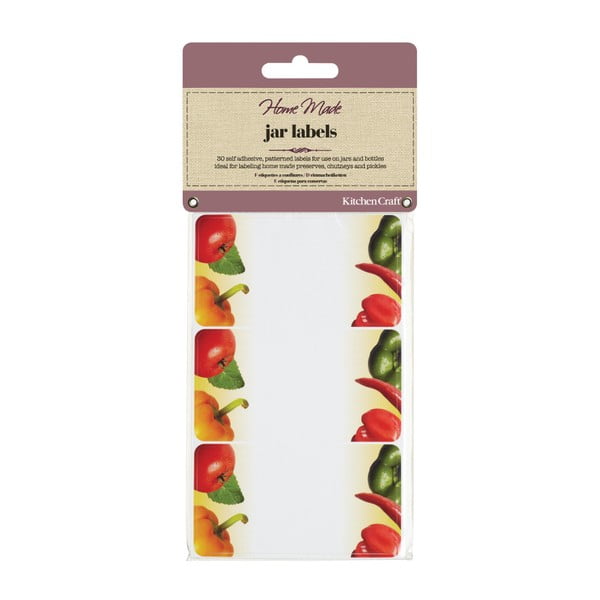 30 lipnių etikečių rinkinys, skirtas "Kitchen Craft" daržovių stiklainiams