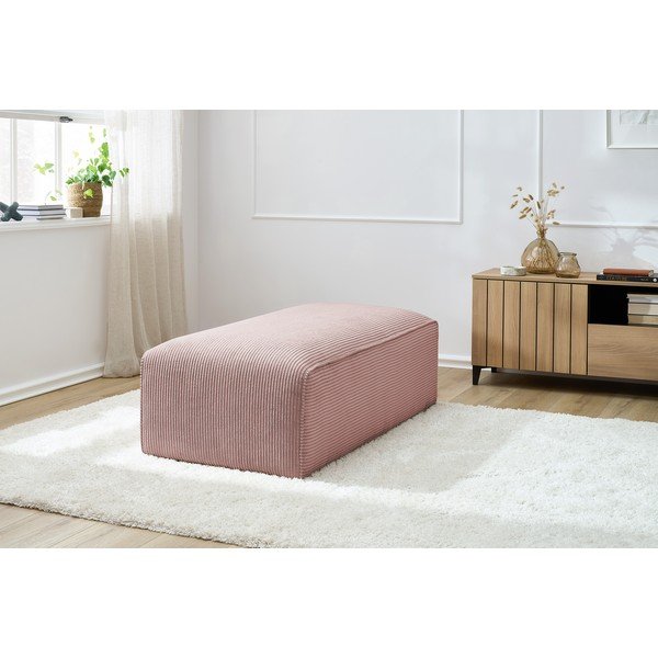 Rožinės spalvos iš kordinio velveto modulinė taburetė Megeve – Bobochic Paris-image-4