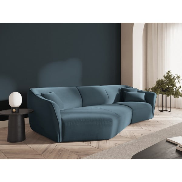 Iš velveto kampinė sofa mėlynos spalvos Tokyo – Cosmopolitan Design-image-1