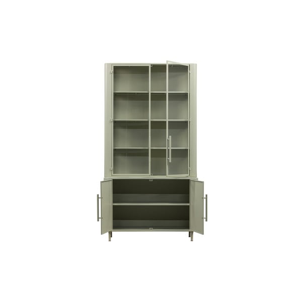 Vitrina iš metalo šviesiai pilkos spalvos 110x210 cm Unlock – BePureHome-image-3