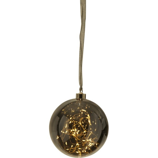 Šviečianti Kalėdų dekoracija tamsiai pilkos spalvos ø 15 cm Glow – Star Trading