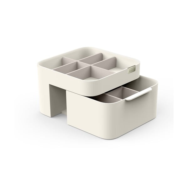 Kreminės spalvos kosmetikos organizatorius su stalčiumi Joseph Joseph Viva-image-3