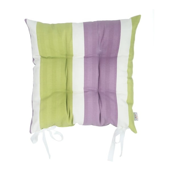 Žalios ir violetinės spalvos sėdynės pagalvėlė Mike & Co. NEW YORK Dryžiai, 43 x 43 cm