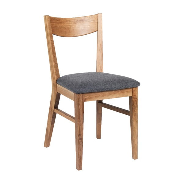 Rudo ąžuolo valgomojo kėdė su šviesiai pilka sėdyne Rowico Dylan