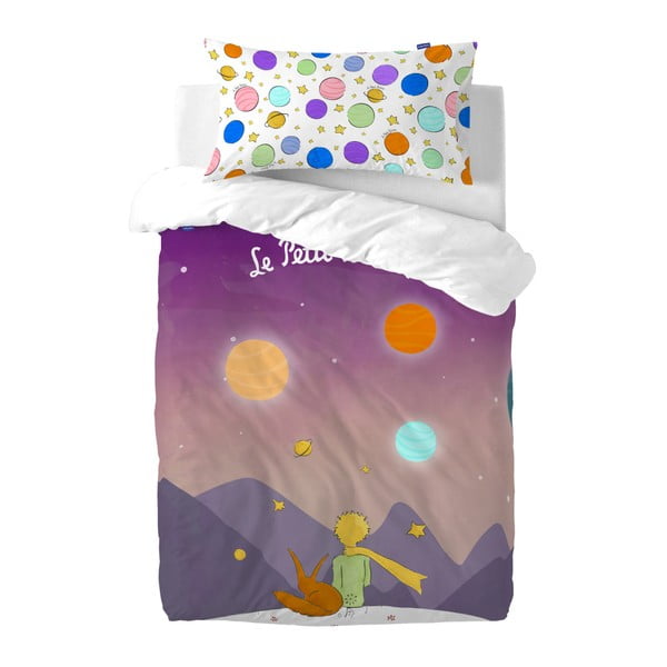 Vaikiška medvilninė antklodė ir pagalvė "Mr. Fox Les Planetes", 100 x 120 cm
