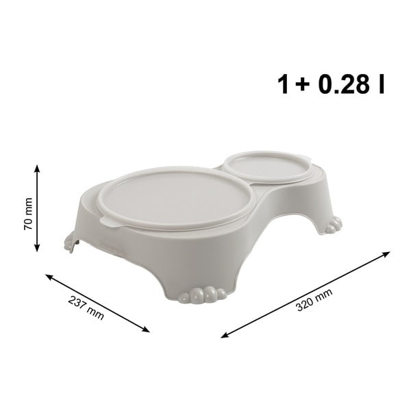 Smėlio spalvos plastikinis dubuo su dangčiu gyvūnams Sally - Rotho-image-4