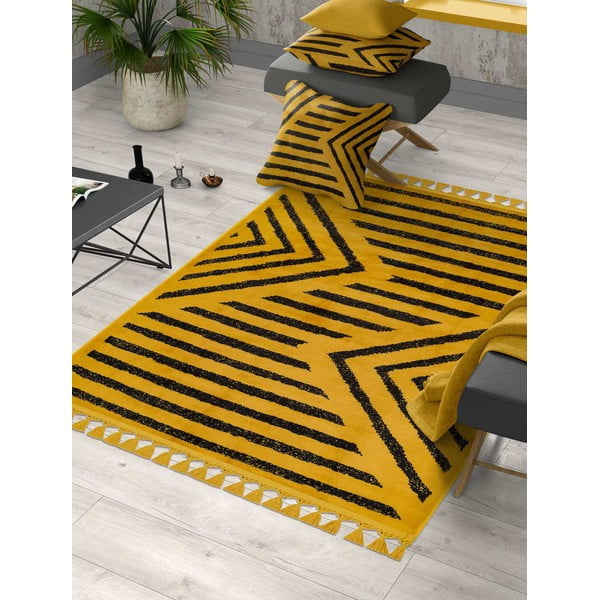 Geltonas plaunamas kiliminis takelis 300x80 cm - Vitaus-image-1