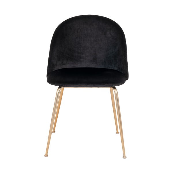 Iš aksomo valgomojo kėdės juodos spalvos 2 vnt. Geneve – House Nordic-image-1