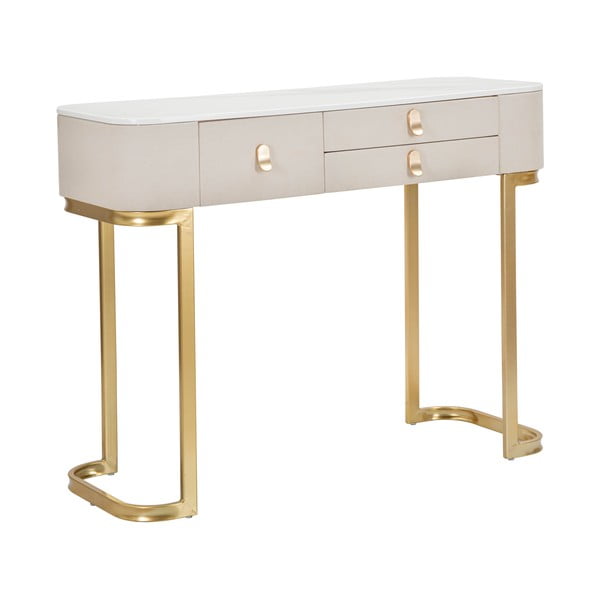 Konsolinis staliukas smėlio spalvos/auksinės spalvos 40x100 cm Beauty – Mauro Ferretti