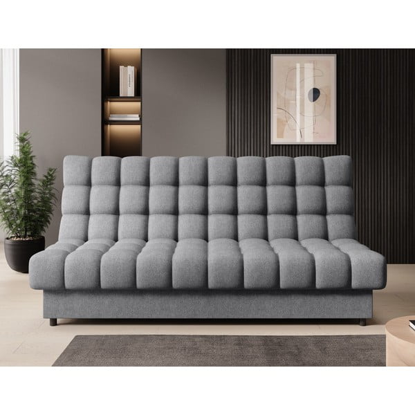 Pilkos spalvos iš šenilinio audinio sulankstoma/su sandėliavimo vieta sofa 197 cm Clareta – ELTAP-image-1