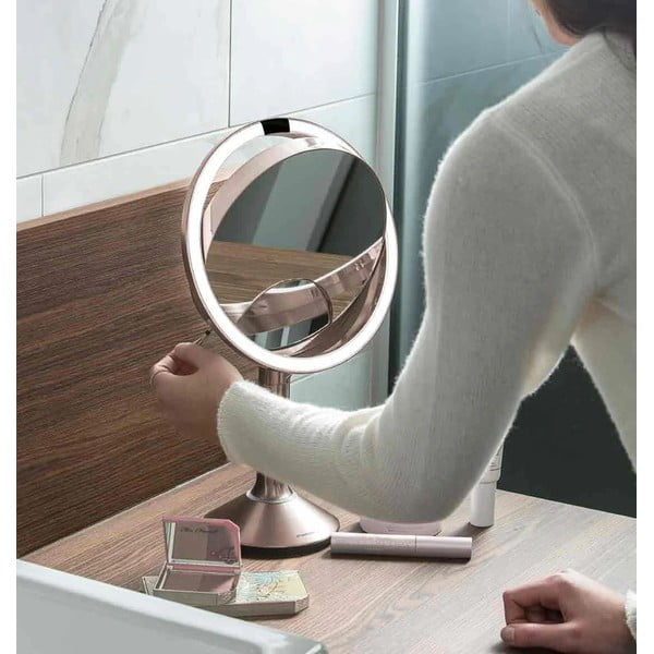 Kosmetinis veidrodis (5x) su apšvietimu/didinantis ø 20 cm Sensor Trio – simplehuman-image-3