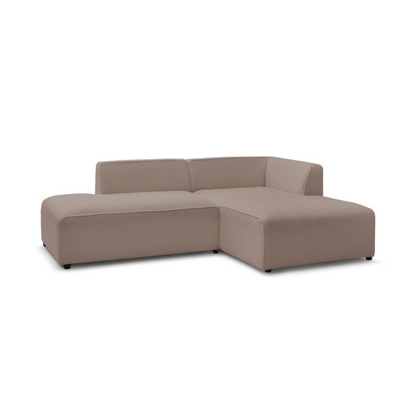 Rudos spalvos iš boucle modulinė kampinė sofa (su dešiniuoju kampu/„L“ formos) Megeve – Bobochic Paris-image-3