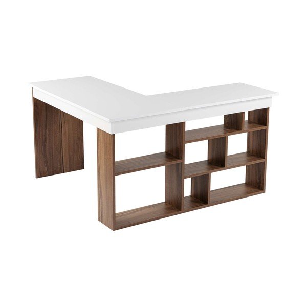 Rašomasis stalas iš riešutmedžio 120x130 cm Vesper – Kalune Design