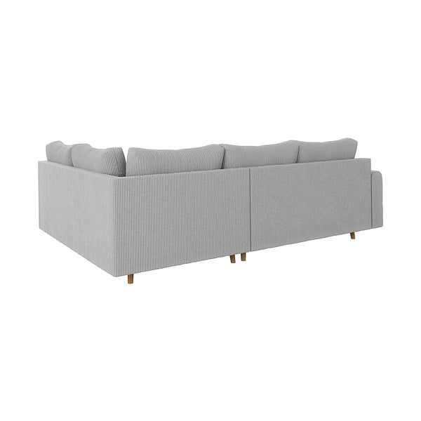 Pilkos spalvos iš kordinio velveto kampinė sofa (su dešiniuoju kampu/„L“ formos) Ariella – Ropez-image-2