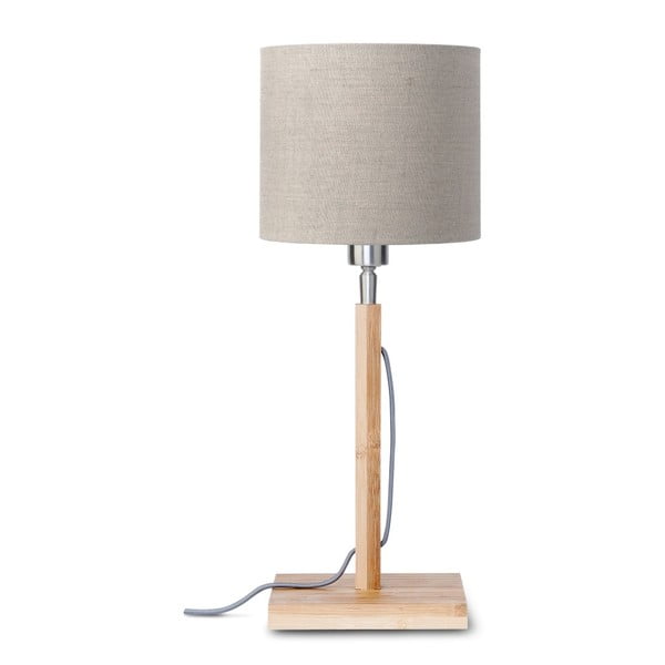 Stalo lempa su smėlio spalvos atspalviu ir bambuko konstrukcija Good&Mojo Fuji
