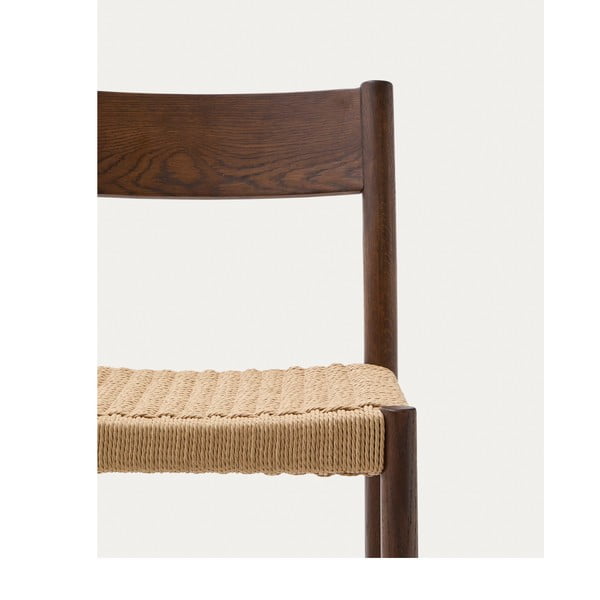 Rudos spalvos/natūralios spalvos iš ąžuolo masyvo baro taburetė (sėdynės aukštis 65 cm) Yalia – Kave Home-image-2