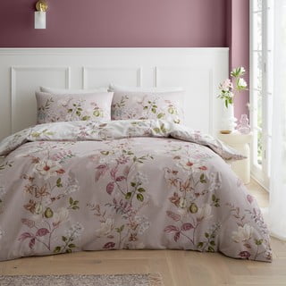 Rožinės spalvos iš medvilnės dvigulė/itin ilga patalynė 230x220 cm Francesca Floral – Bianca