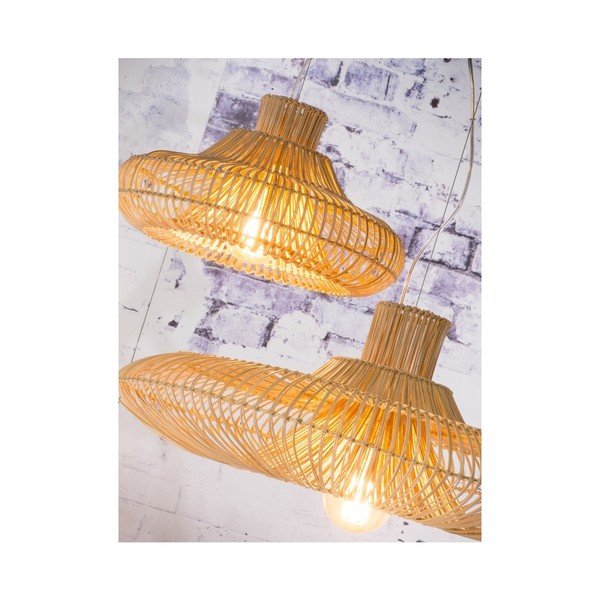Pakabinamas rotango dviejų dalių šviestuvas Good&Mojo Kalahari, ⌀ 45 cm-image-1