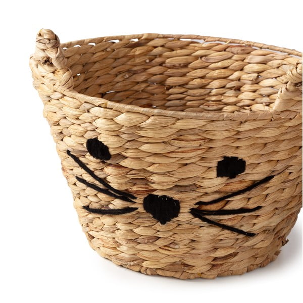 Iš vandens hiacinto vaikiškas krepšys natūralios spalvos ø 35x26 cm Cat – Compactor-image-3
