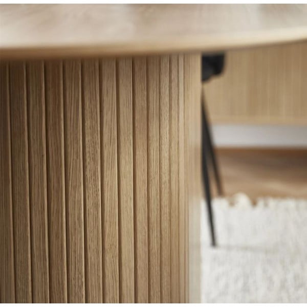 Valgomojo stalas su ąžuolo dekoro stalviršiu 95x180 cm Nola – Unique Furniture-image-4