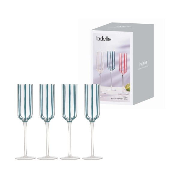 Stiklinės 4 vnt. šampanui 180 ml Stripe – Ladelle-image-2
