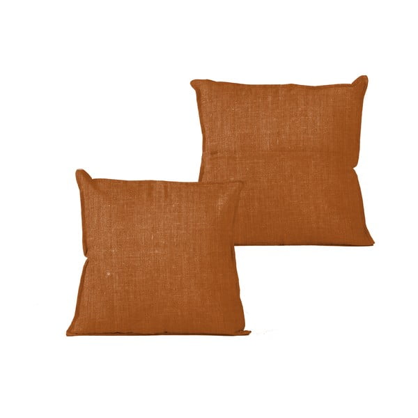 Oranžinė pagalvė Linas Couture Terracota, 45 x 45 cm-image-2