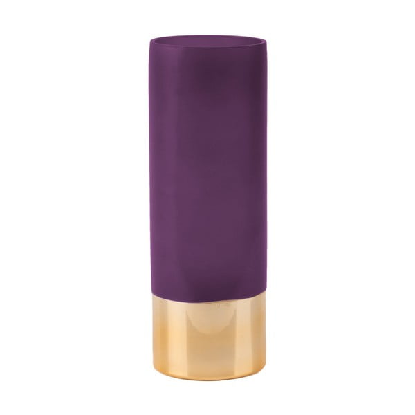 Violetinė ir auksinė vaza PT LIVING Glamour, aukštis 25 cm
