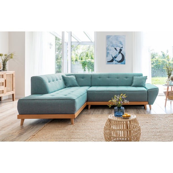 Sulankstoma kampinė sofa turkio spalvos (su kairiuoju kampu) Dazzling Daisy – Miuform-image-1