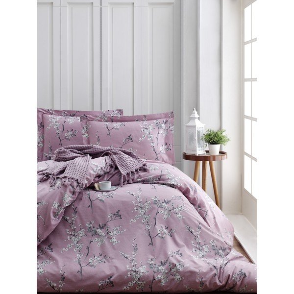 Iš ranforce medvilnės dvigulė/itin ilga patalynė rožinės spalvos 240x220 cm Chicory – Mijolnir-image-1