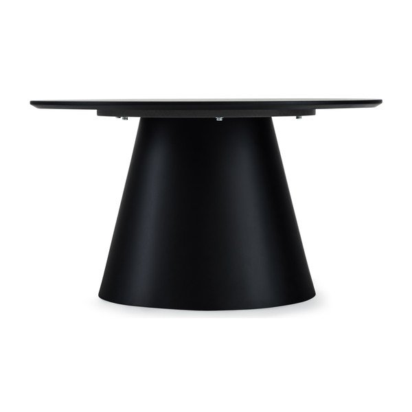 Kavos staliukas juodos spalvos/tamsiai pilkos spalvos su marmuro dekoro stalviršiu ø 80 cm Tango – Furnhouse-image-3