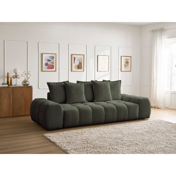 Žalios spalvos iš šenilinio audinio sofa 278 cm Everest – Bobochic Paris-image-1
