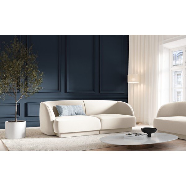 Smėlio spalvos aksominė sofa 184 cm Miley - Micadoni Home-image-1