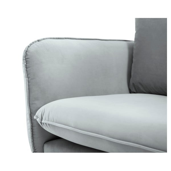 Šviesiai pilka aksominė sofa Cosmopolitan Design Florence, 160 cm-image-4