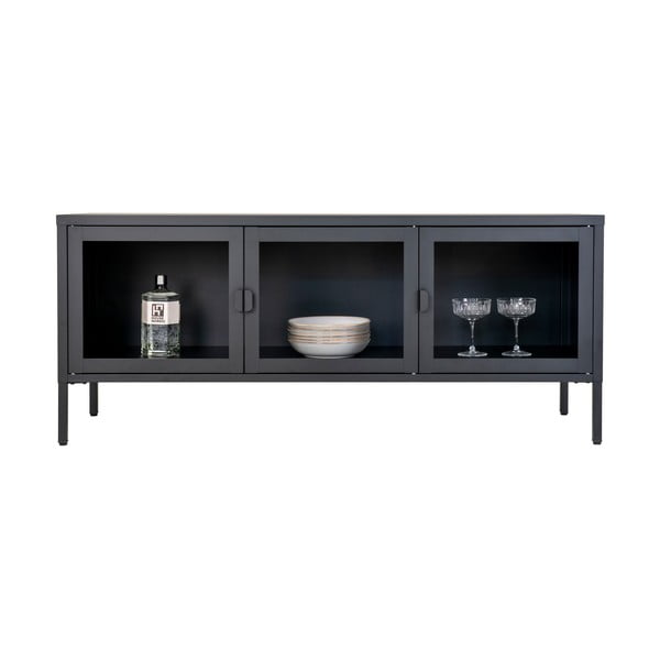 Iš metalo TV spintelė juodos spalvos 130x55 cm Brisbane – House Nordic-image-3