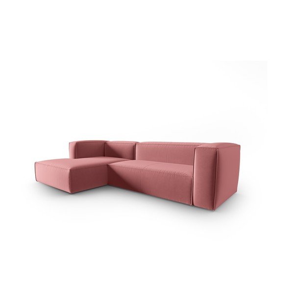 Iš velveto kampinė sofa rožinės spalvos Mackay – Cosmopolitan Design-image-2