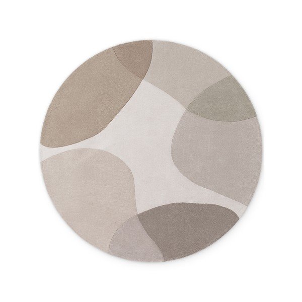Rankų darbo smėlio spalvos iš vilnos apvalios formos kilimas ø 160 cm Hackney Clarissa – Ted Baker