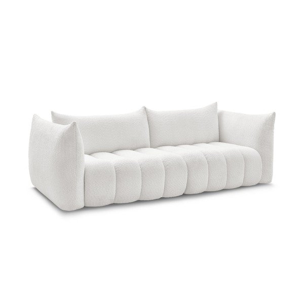 Baltos spalvos sofa iš boucle 286 cm Azra – Bobochic Paris-image-2