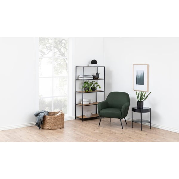 Knygų spinta  juodos spalvos/natūralios spalvos iš ąžuolo 77x150 cm Seaford – Actona-image-4