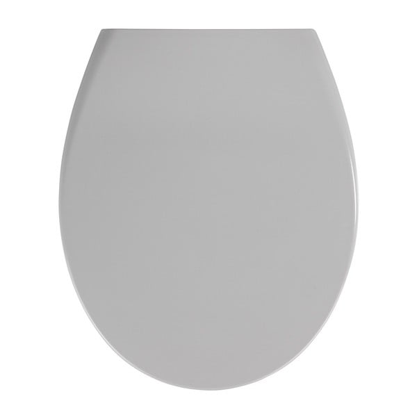 Pilkos spalvos lengvai užsidaranti tualeto sėdynė Wenko Samos, 44,5 x 37,5 cm