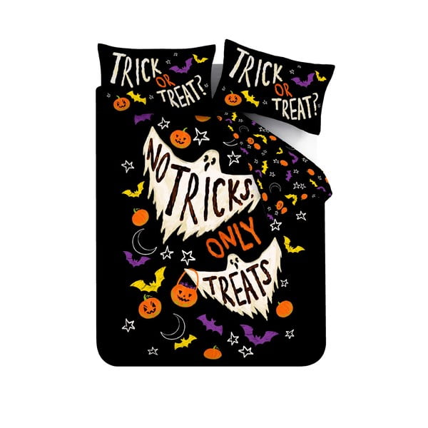 Juodos spalvos dvigulė patalynė 200x200 cm Halloween Trick or Treat – Catherine Lansfield