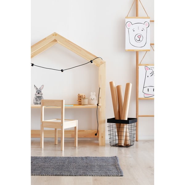Vaikiškas darbo stalas iš pušies medienos Adeko Bran, 40 x 111 cm-image-1