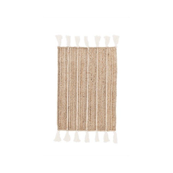 Rankų darbo natūralios spalvos/dramblio kaulo spalvos iš džiuto kilimas 60x90 cm Jalaja – Bizzotto