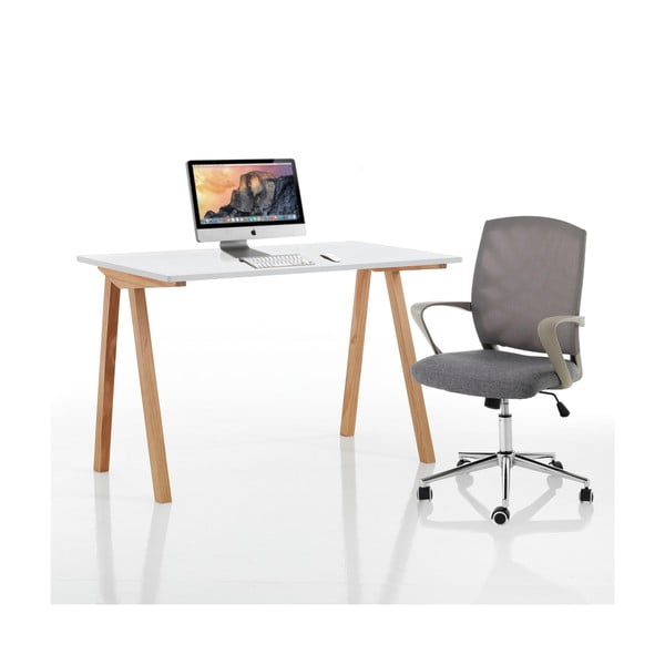 Rašomasis stalas su baltu stalviršiu 60x120 cm Mak – Tomasucci-image-3