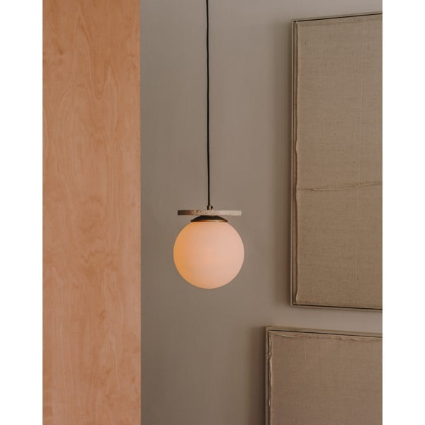 Kabantis šviestuvas baltos spalvos ø 20 cm su stiklo gaubtu Malachi – Kave Home-image-1