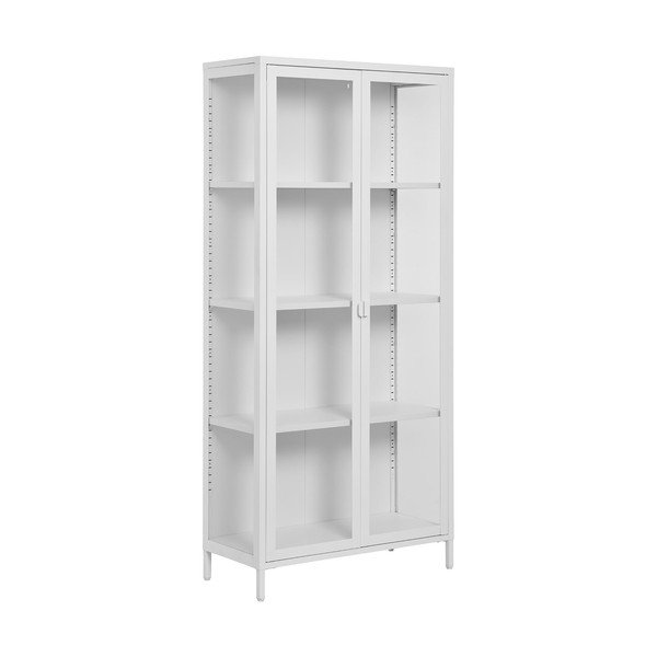 Iš metalo vitrina baltos spalvos 80x175 cm Brisbane – House Nordic-image-3